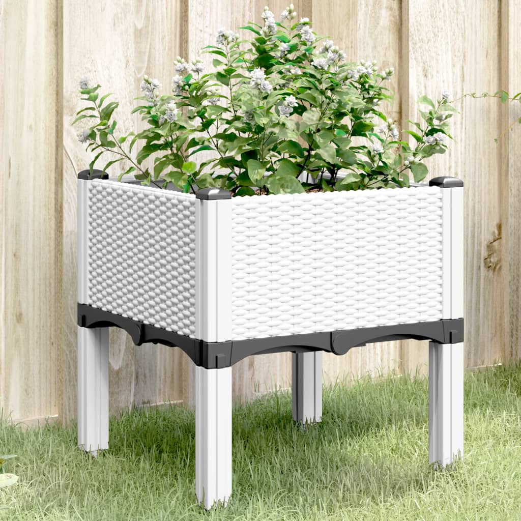 Vidaxx planter with legs 40x40x42 cm polypropylene white