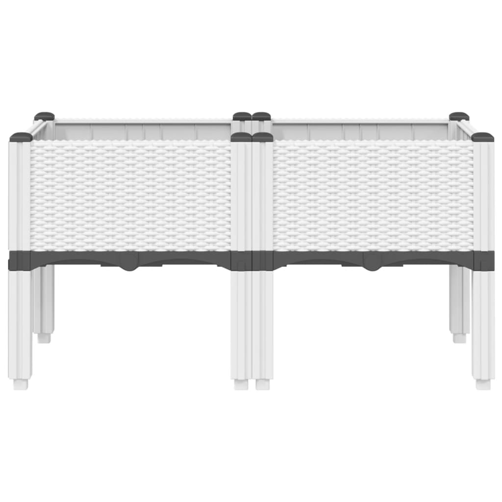 Fioriera Vidaxx con gambe 80x40x42 cm in polipropilene bianco