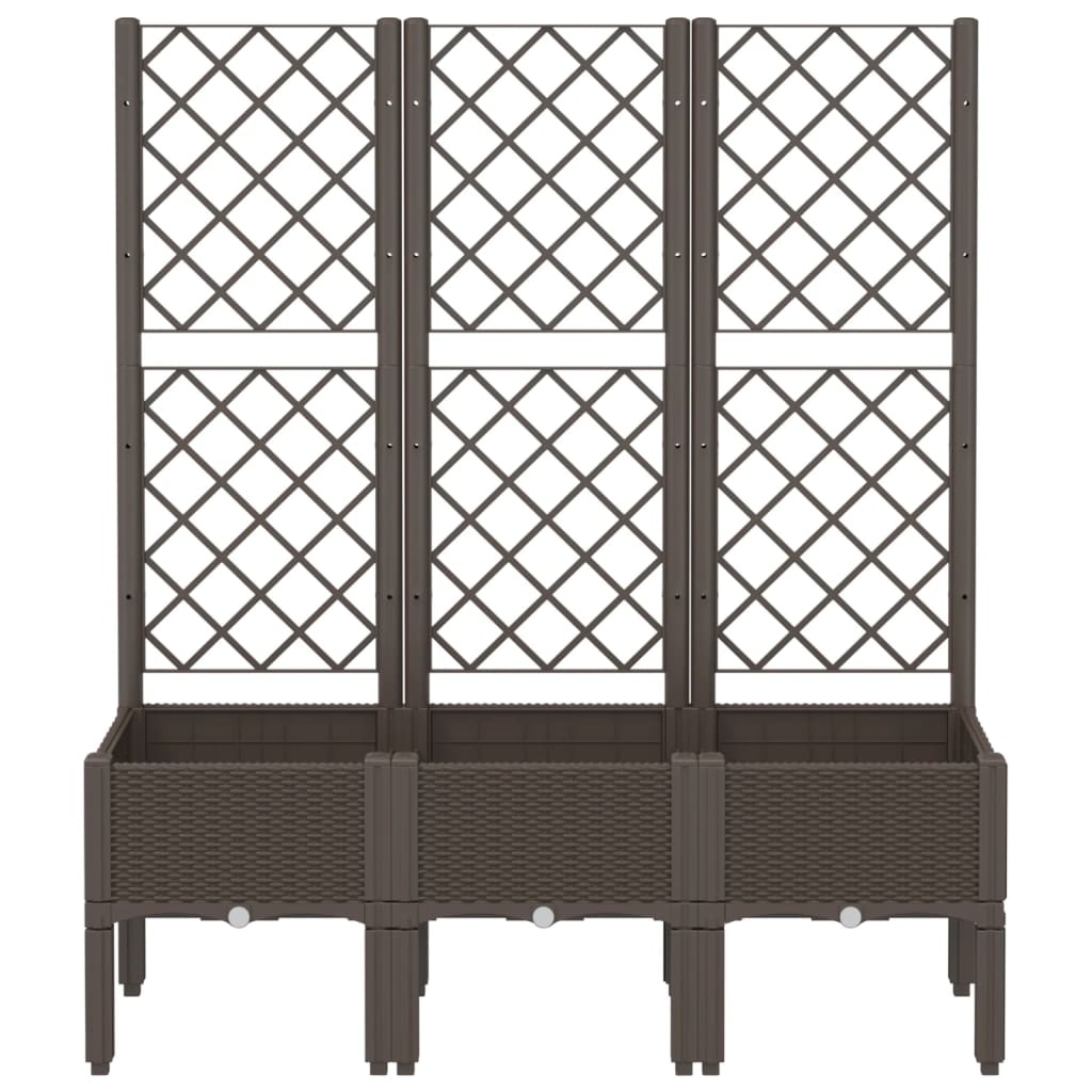 VidaXL Planter with slat work 120x40x142 cm Polypropene brown
