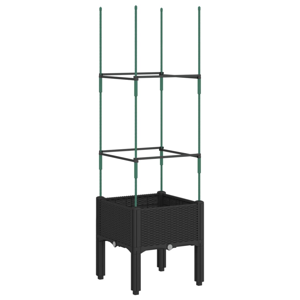Vidaxx planter with trellis 40x40x142.5 cm polypropylene black