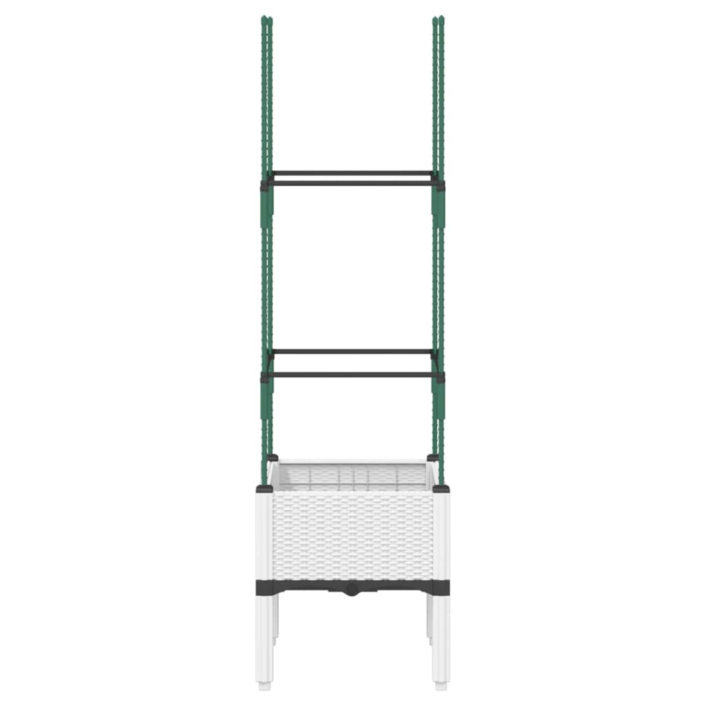 Fioriera Vidaxx con traliccio 40x40x142,5 cm in polipropilene bianco