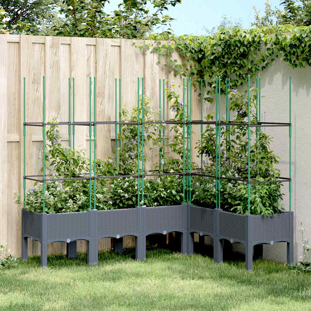 Vidaxx plantekasse med espalier 160x120x142,5 cm polypropylen grå