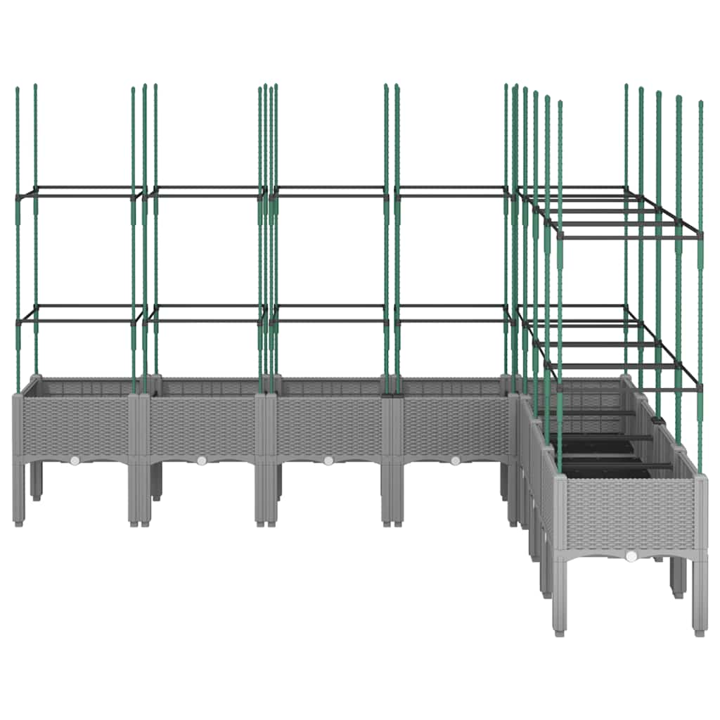 Vidaxx-istutuskone ritilällä 200x160x142,5 cm polypropeeni vaaleanharmaa