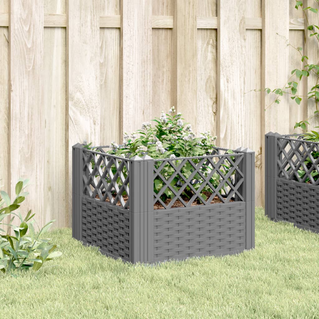 Vidaxx planter with pegs 43.5x43.5x43.5 cm polypropylene light gray