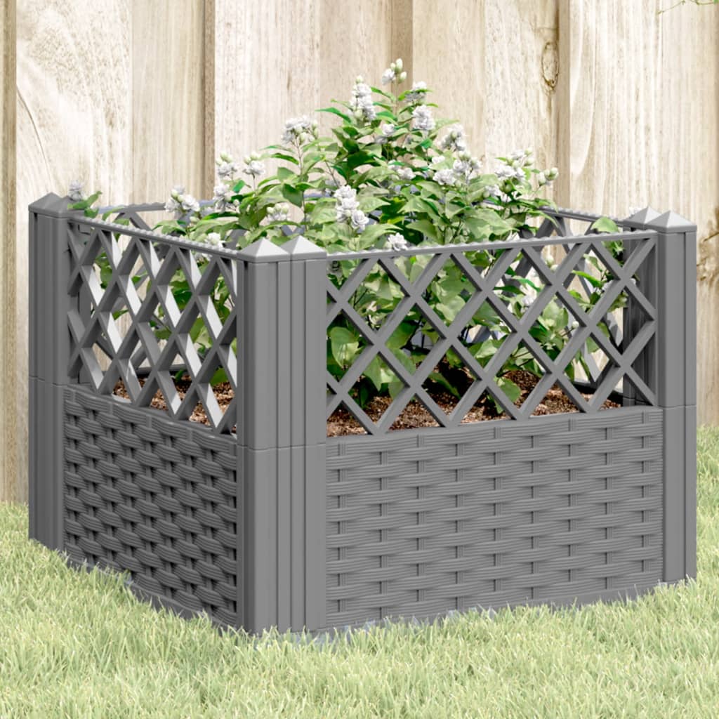 Vidaxx planter with pegs 43.5x43.5x43.5 cm polypropylene light gray