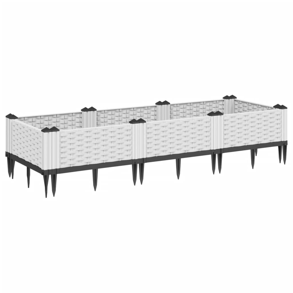 Vidaxx planter with pegs 125x40x28.5 cm polypropylene white