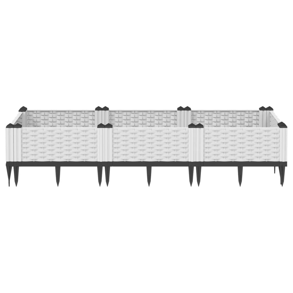 Vidaxx planter with pegs 125x40x28.5 cm polypropylene white