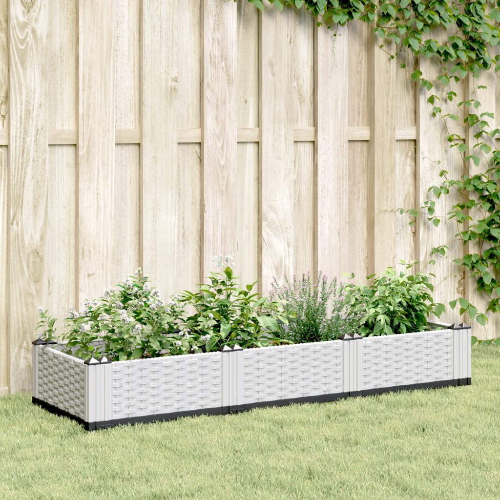 Vidaxx planter with pegs 125x40x28.5 cm polypropylene white