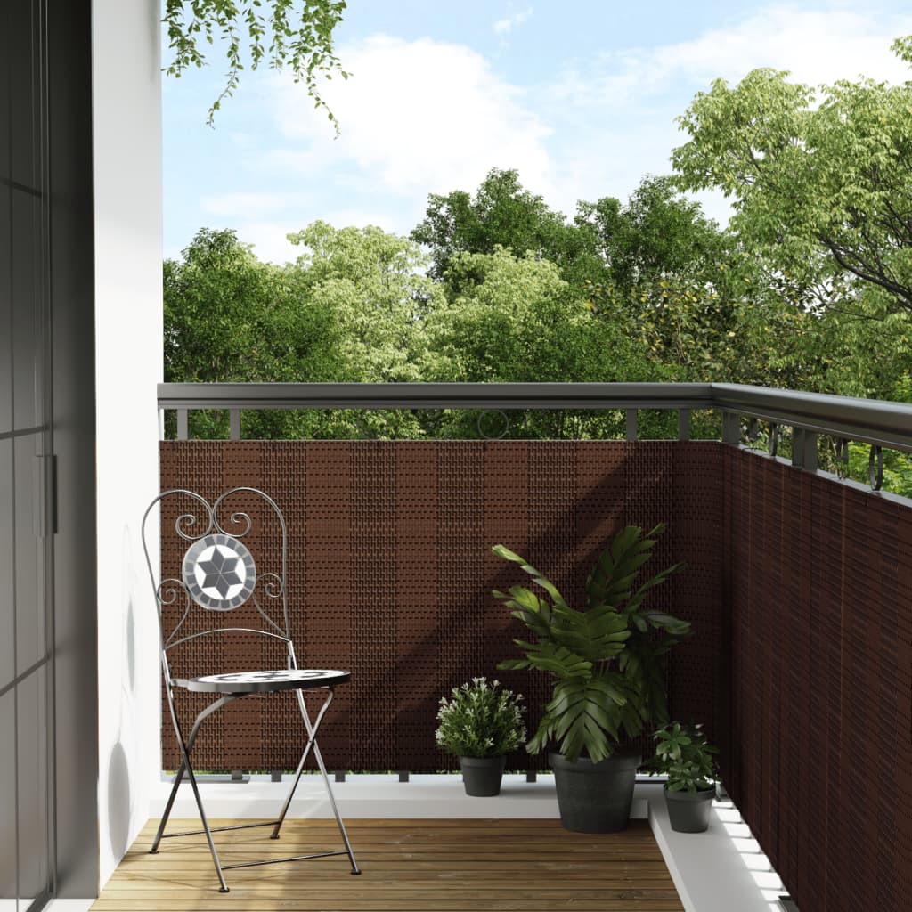 Vidaxl Balcony screen 400x80 cm Poly Rattan Brown and Black