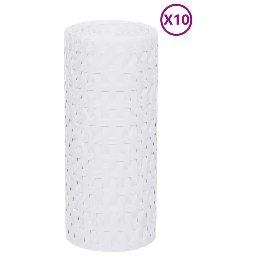 Vidaxx Balkonschirme 10 Stück 255x19 cm Polyrattan weiß