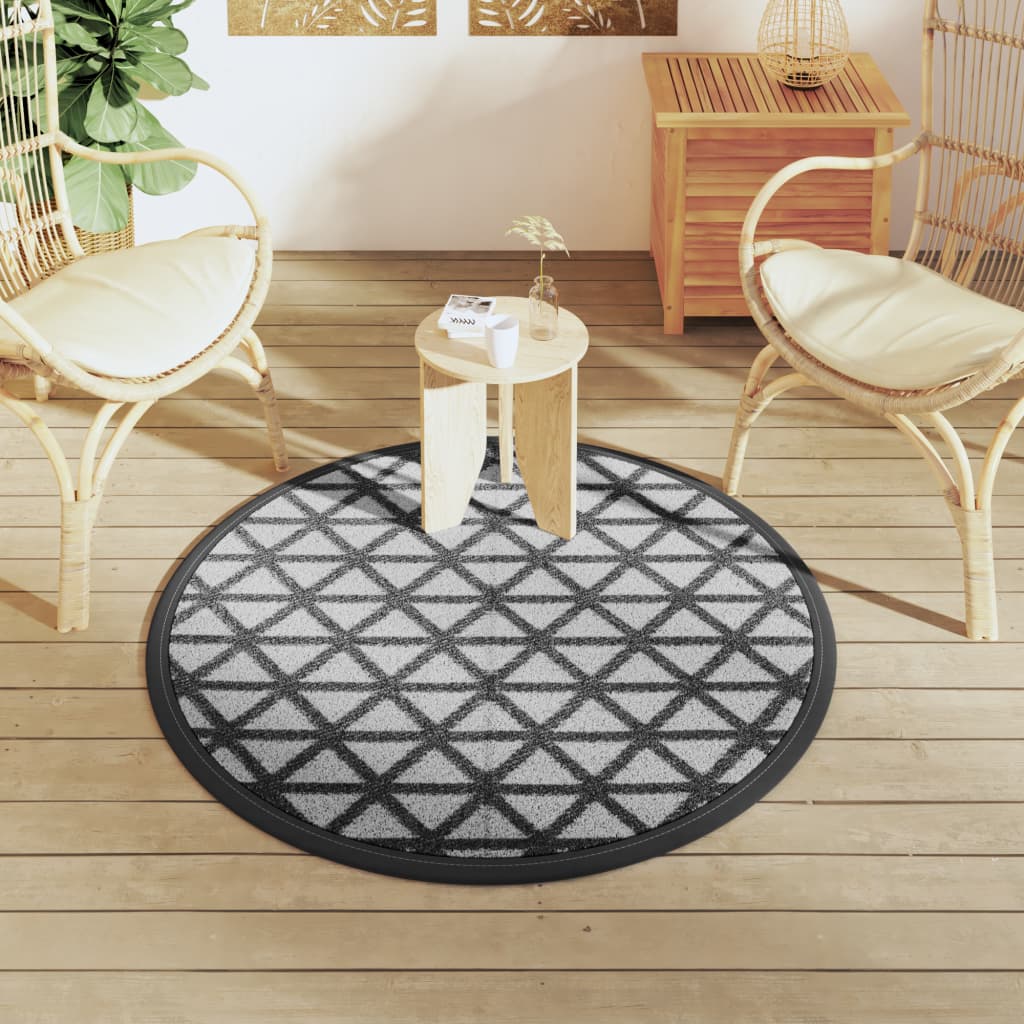 Vidaxx outdoor rug arakil ø120 cm polypropylene black