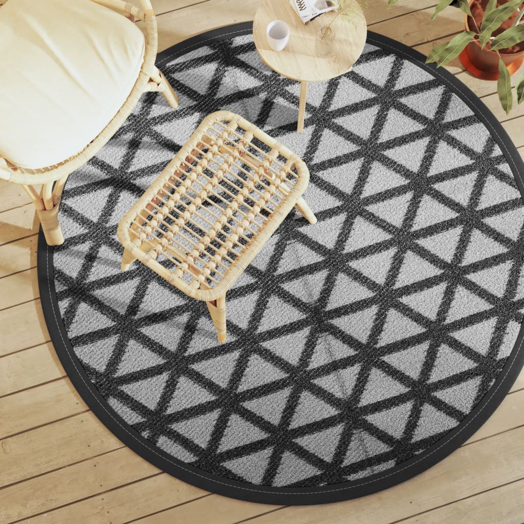 Vidaxx outdoor rug arakil ø160 cm polypropylene black