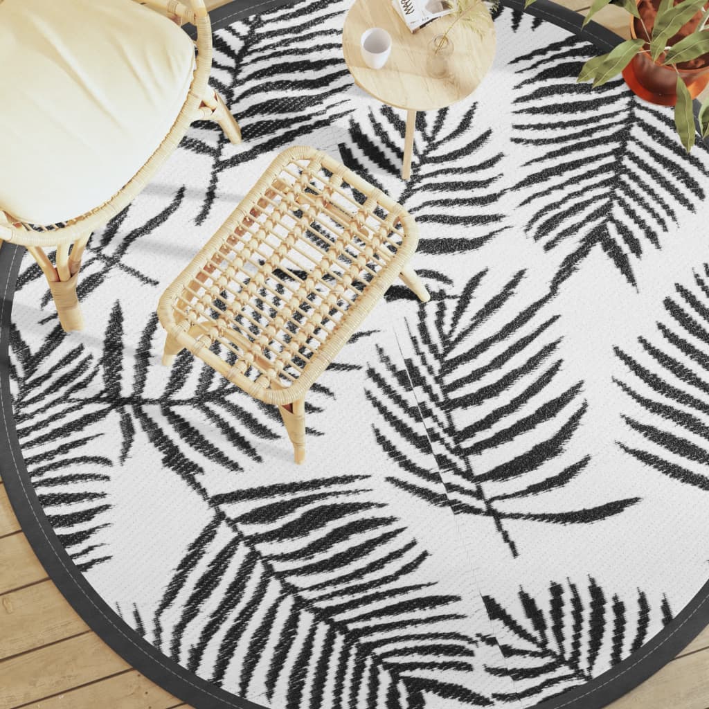 Vidaxx outdoor rug arakil ø200 cm polypropylene white and black