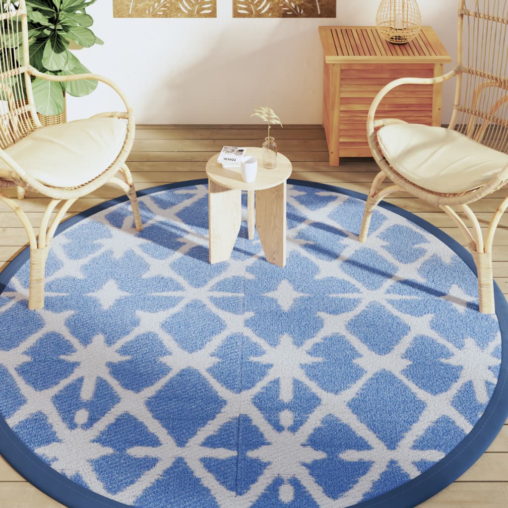 Vidaxx outdoor rug arakil ø200 cm polypropylene blue and white