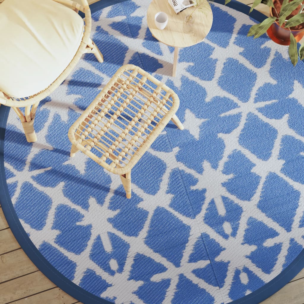 Vidaxx outdoor rug arakil ø200 cm polypropylene blue and white