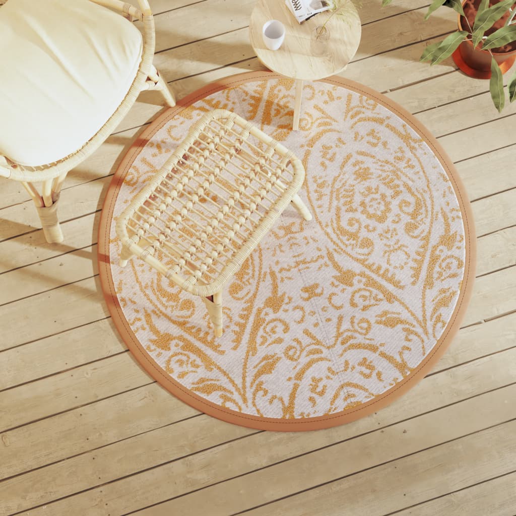 Vidaxx outdoor rug arakil ø120 cm polypropylene orange and white