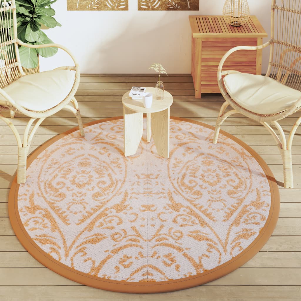 Vidaxx outdoor rug arakil ø160 cm polypropylene orange and white
