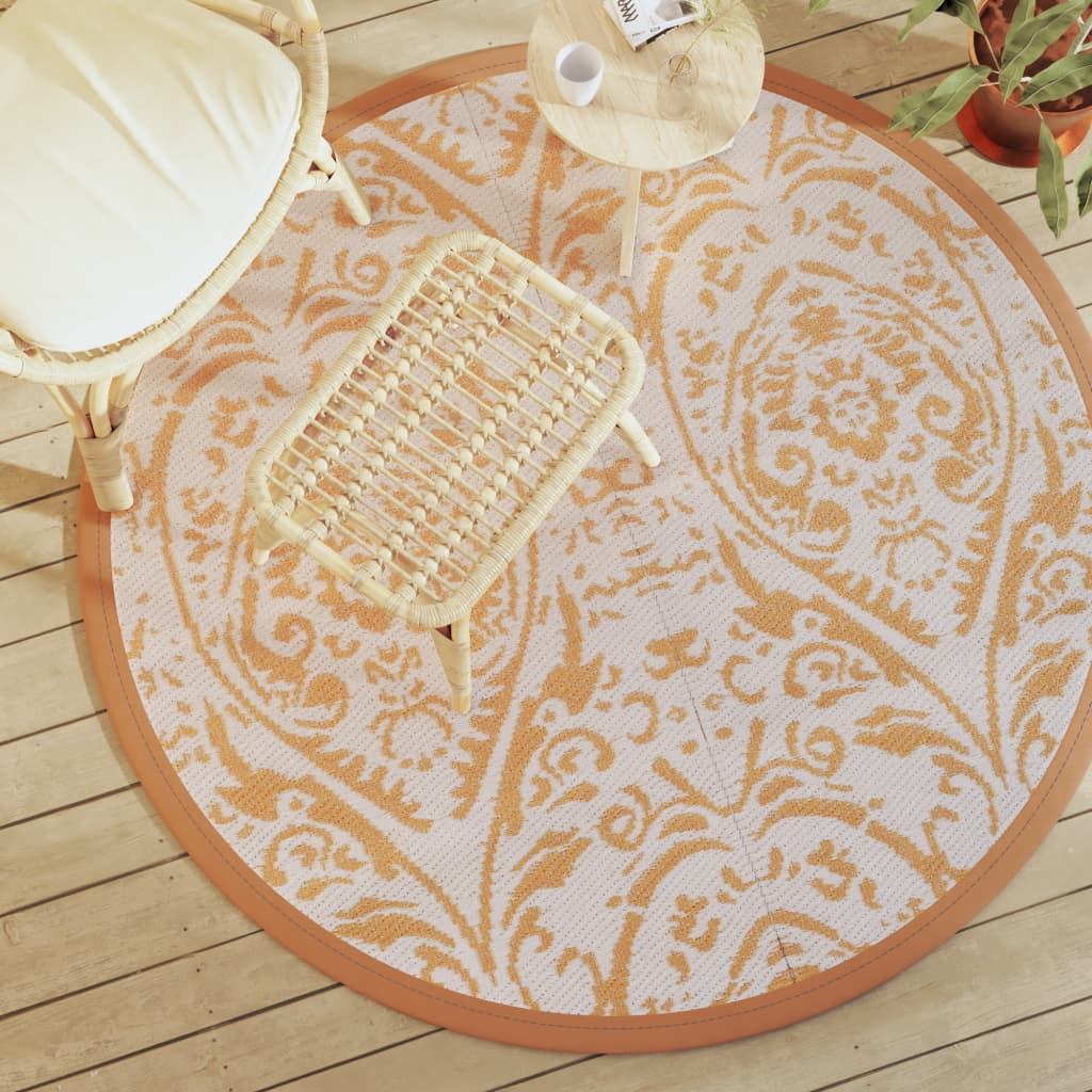 Vidaxx outdoor rug arakil ø160 cm polypropylene orange and white