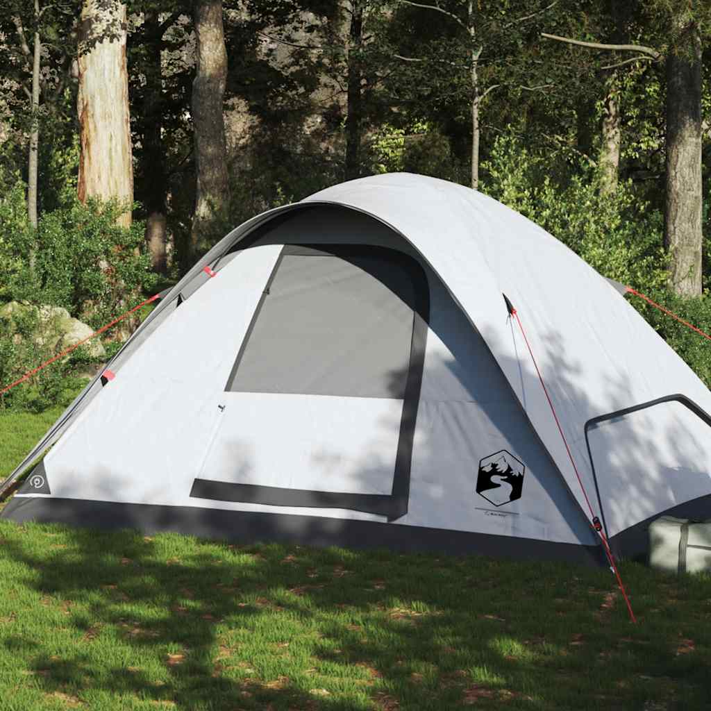 Tente dôme Vidaxl 6 personnes tissu occultant imperméable blanc