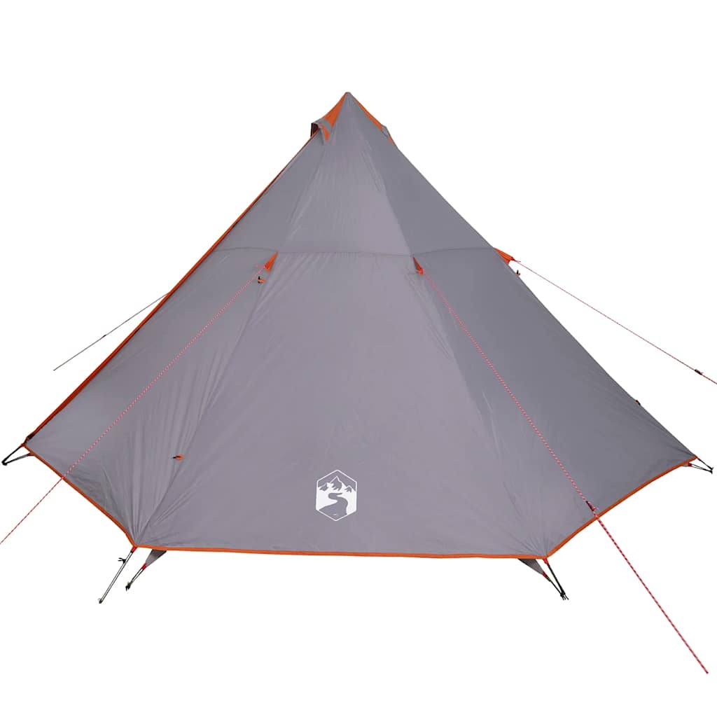 Tienda tipi vidaxl para familia 8 personas impermeable gris y naranja