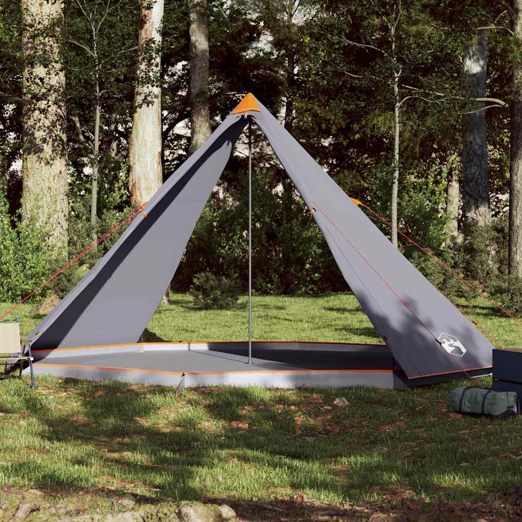 Tienda tipi vidaxl para familia 8 personas impermeable gris y naranja