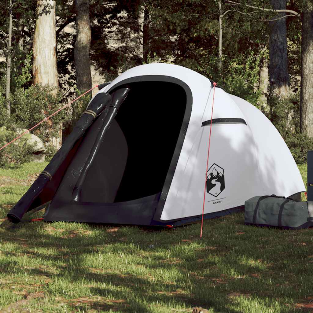 VidaXL tente tunnel 2 personnes imperméable tissu occultant blanc