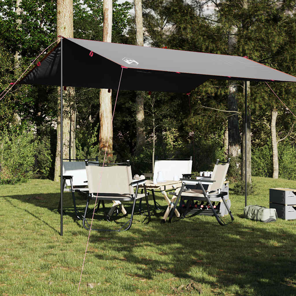 Vidaxx auvent de camping étanche 360x294 cm gris et orange