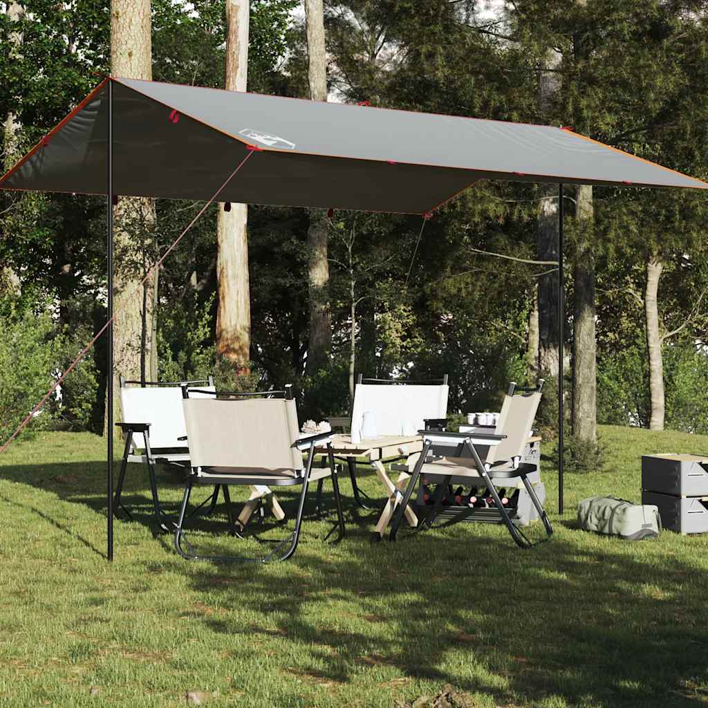 Toldo de camping vidaxx impermeable 400x294 cm gris y naranja