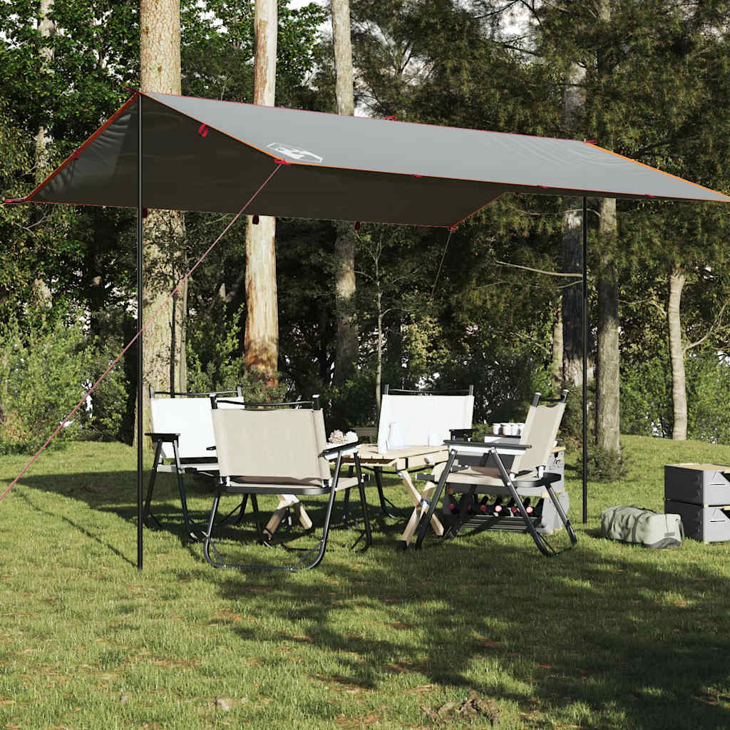 Vidaxx auvent de camping étanche 400x294 cm gris et orange