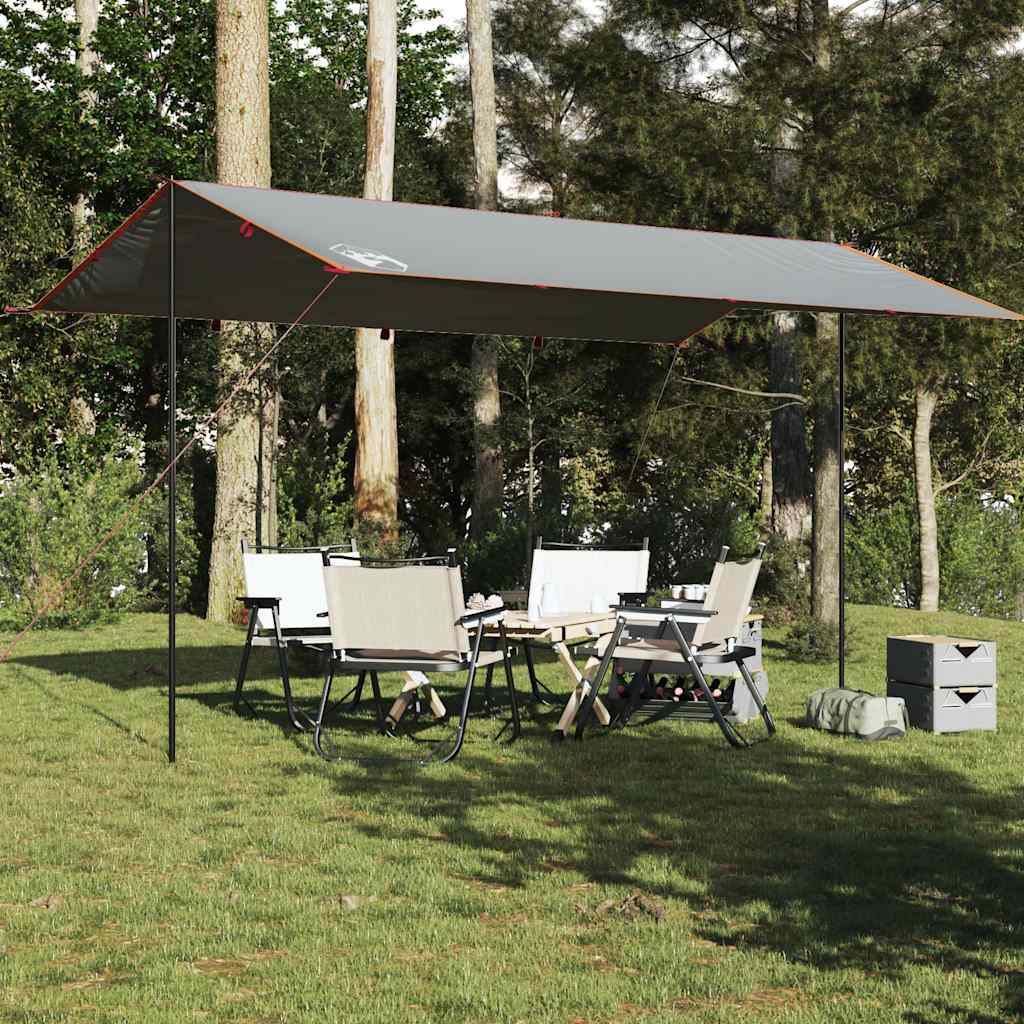 Toldo de camping vidaxx impermeable 500x294 cm gris y naranja
