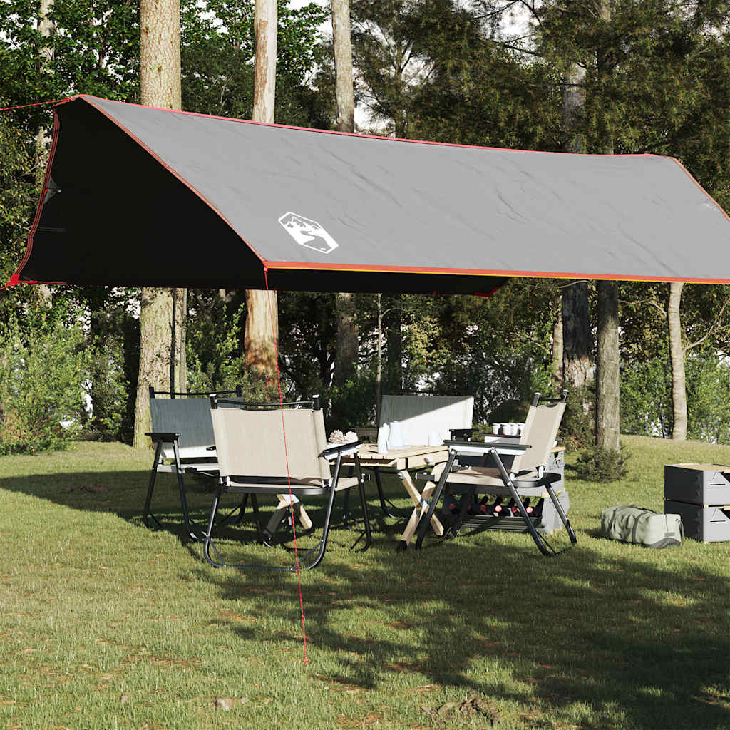 Toldo de camping vidaxx impermeable 500x294 cm gris y naranja