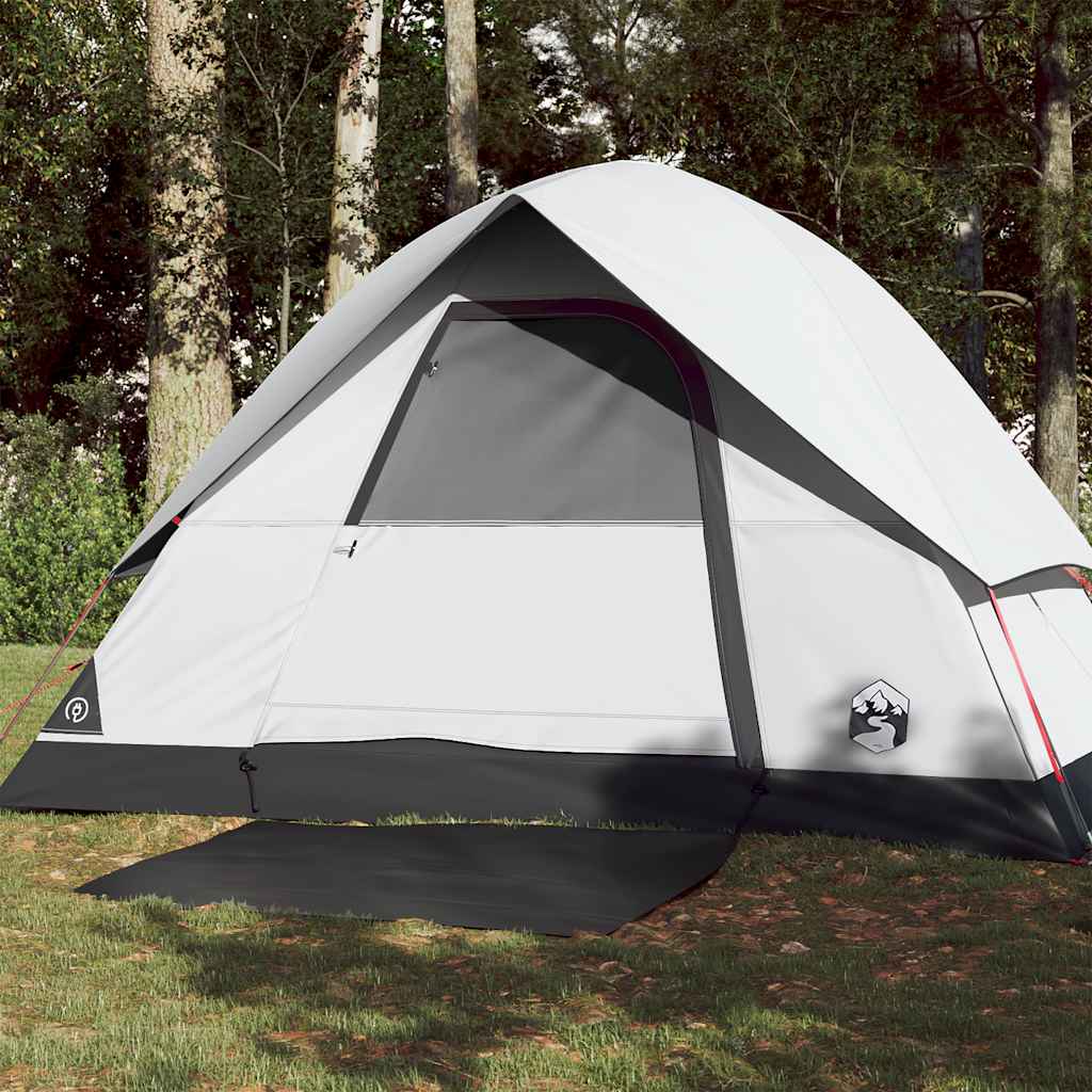 Tente dôme Vidaxl 3 personnes tissu occultant imperméable blanc