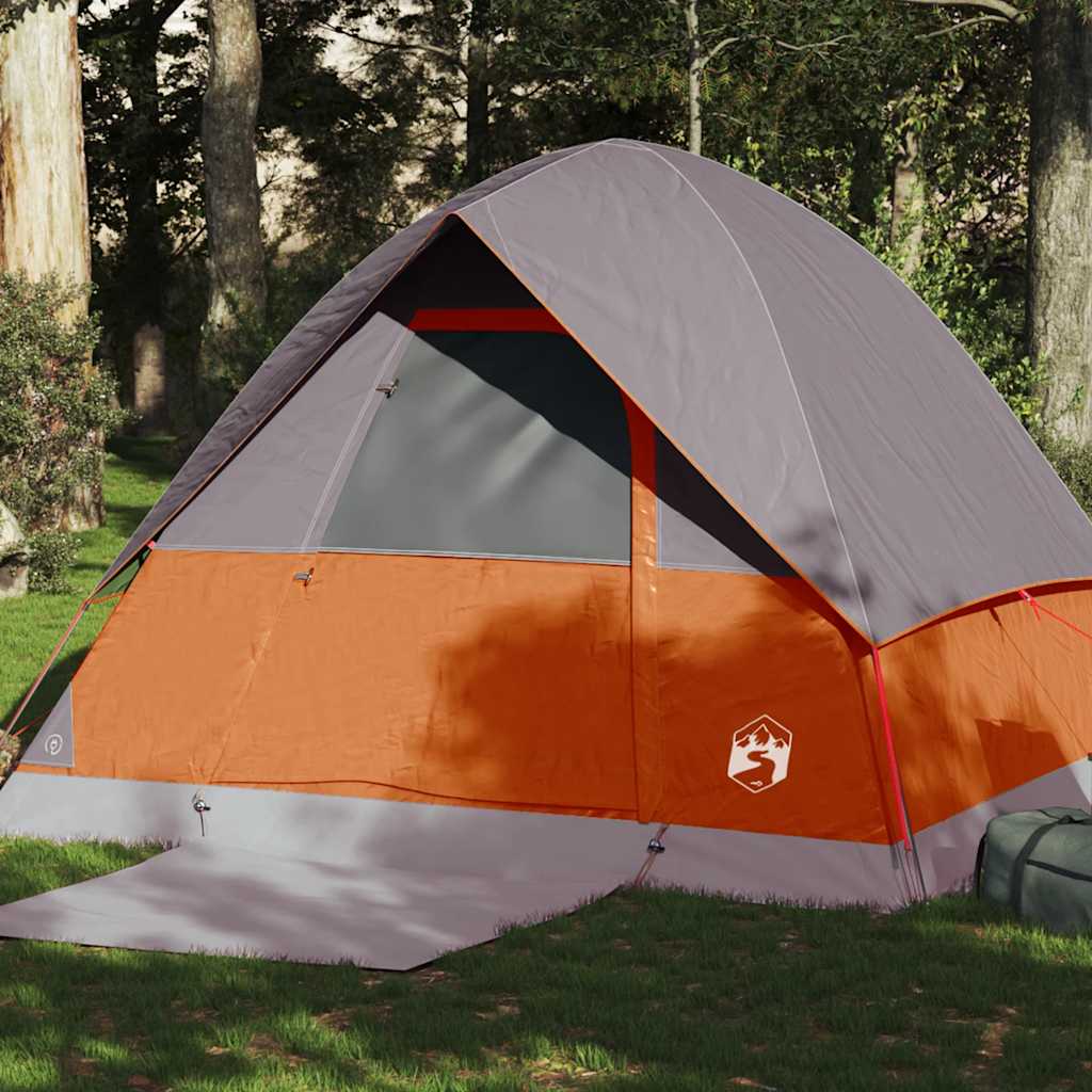 Tente dôme VidaXL 4 personnes imperméable orange