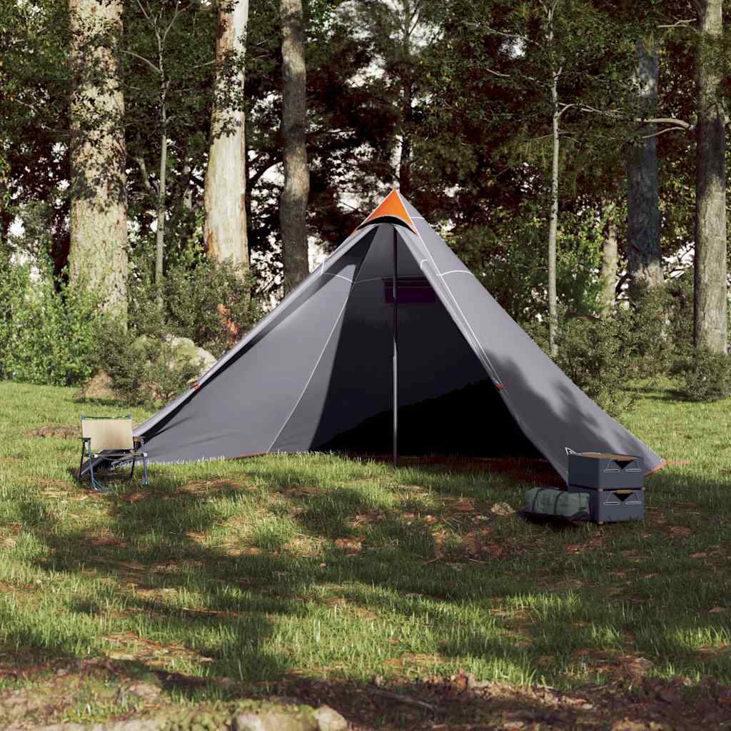 Tente tipi Vidaxl pour famille 7 personnes imperméable gris et orange