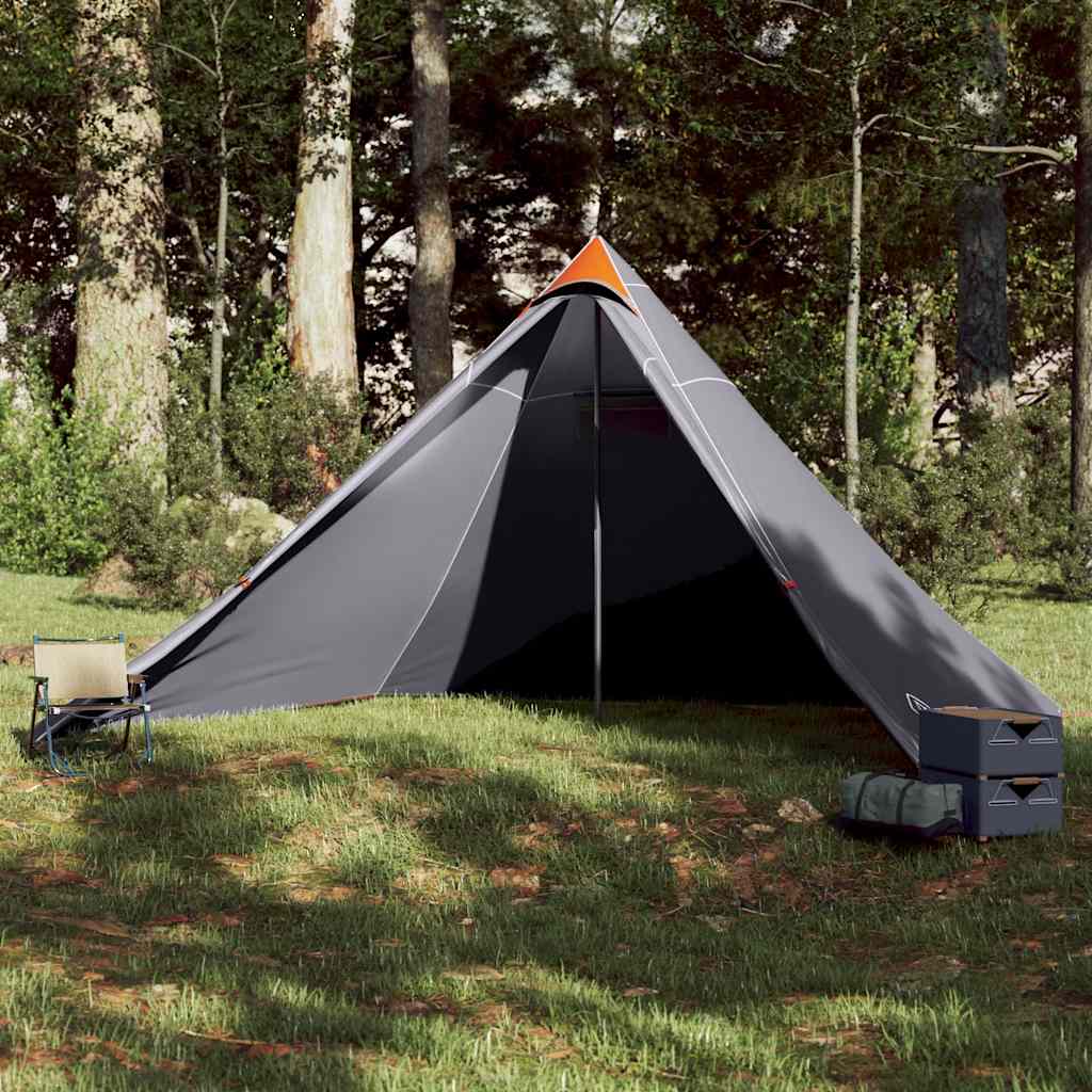 Tente tipi Vidaxl pour famille 7 personnes imperméable gris et orange