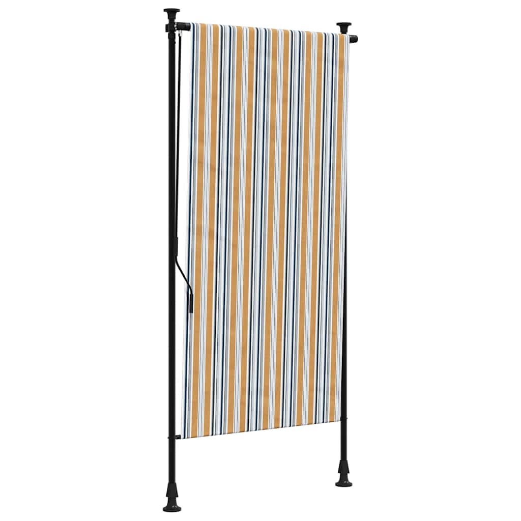 Vidaxxl outdoor roller blind 100x270 cm fabric and steel yellow and white