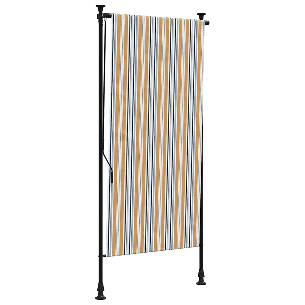 Vidaxxl Außenrollo 120x270 cm Stoff und Stahl Gelb und Weiß