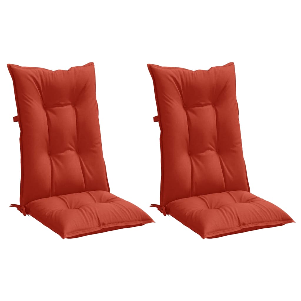 Vidaxx chair cushions 2 pcs high back 120x50x7 cm fabric mixed red