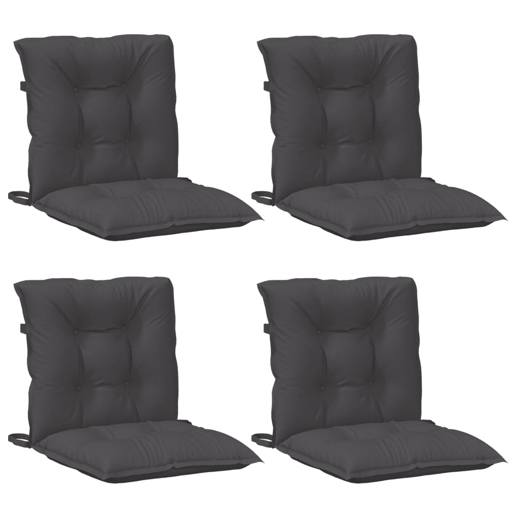 VidaXL coussins de chaise 4 pcs dossier bas 100x50x7 cm tissu mélangé anthracite
