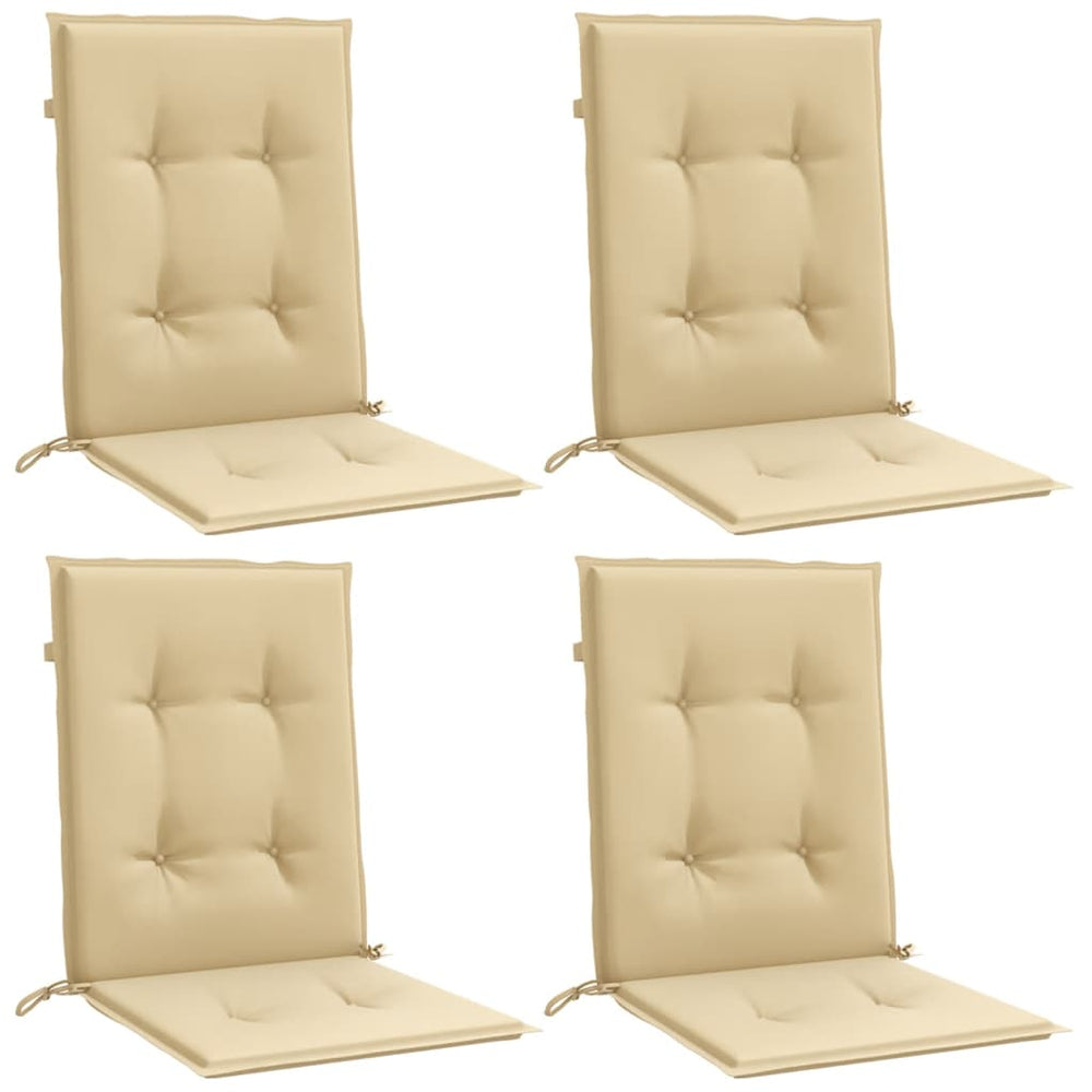 Vidaxl chair cushions 4 pcs low back 100x50x4 cm fabric mottled beige