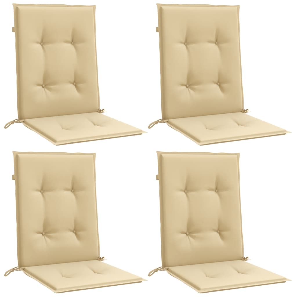 Vidaxl chair cushions 4 pcs low back 100x50x4 cm fabric mottled beige