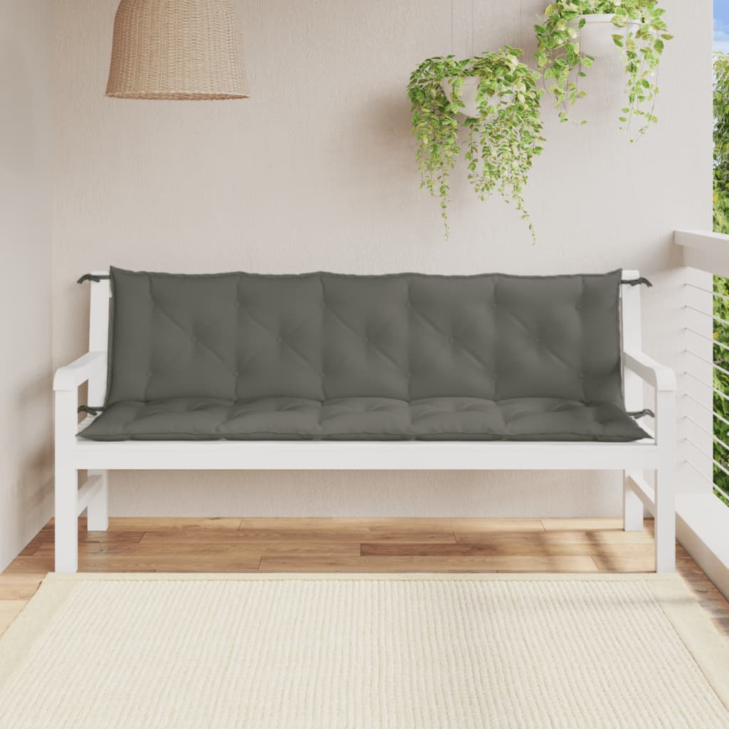 Vidaxx blazine za vrtne klopi 2 kosa 180x50x7 cm blago mešano temno sivo