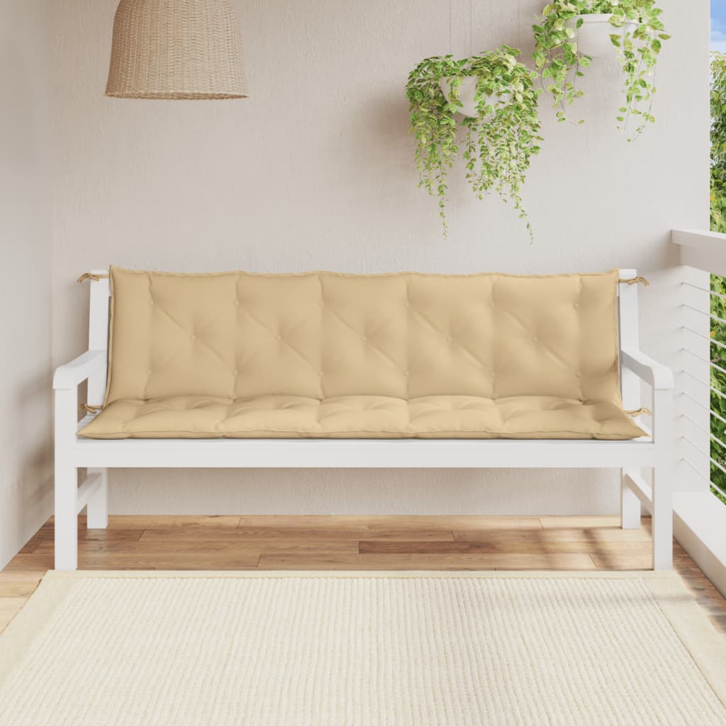 Cuscini per panca da giardino Vidaxx 2 pezzi 180x50x7 cm tessuto misto beige
