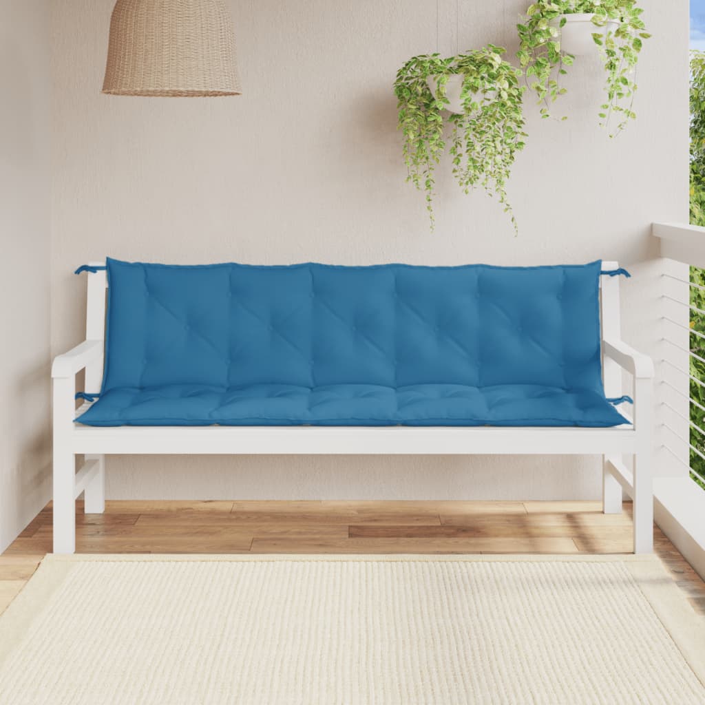 Vidaxx blazine za vrtne klopi 2 kosa 180x50x7 cm mešano modra tkanina
