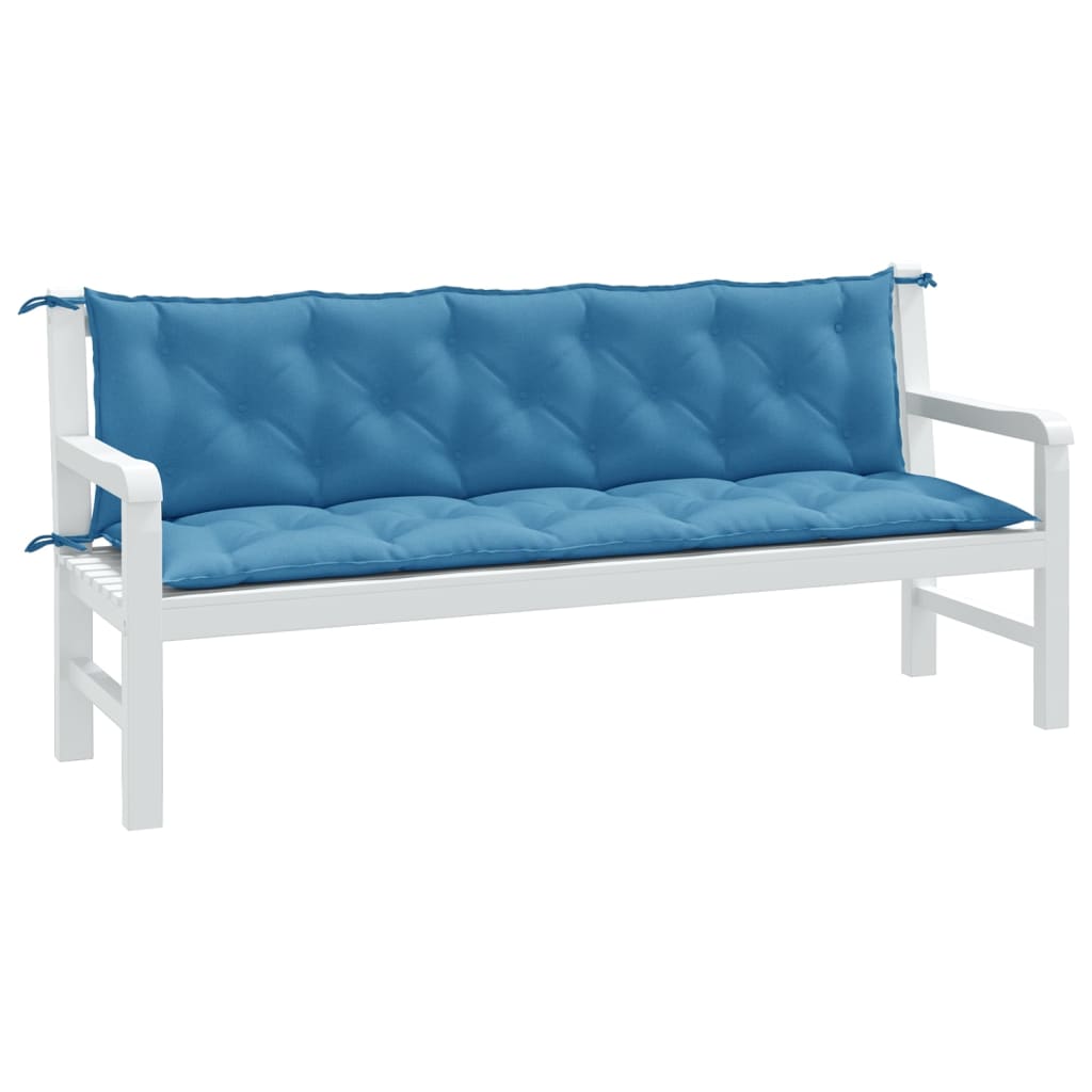 Vidaxx blazine za vrtne klopi 2 kosa 180x50x7 cm mešano modra tkanina