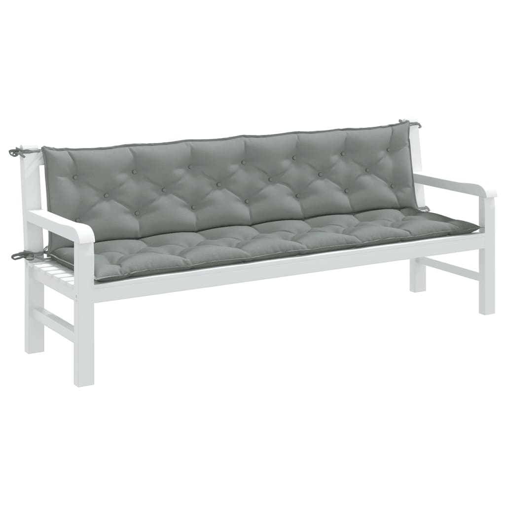 Cuscini per panca da giardino Vidaxx 2 pz 200x50x7 cm tessuto misto grigio chiaro
