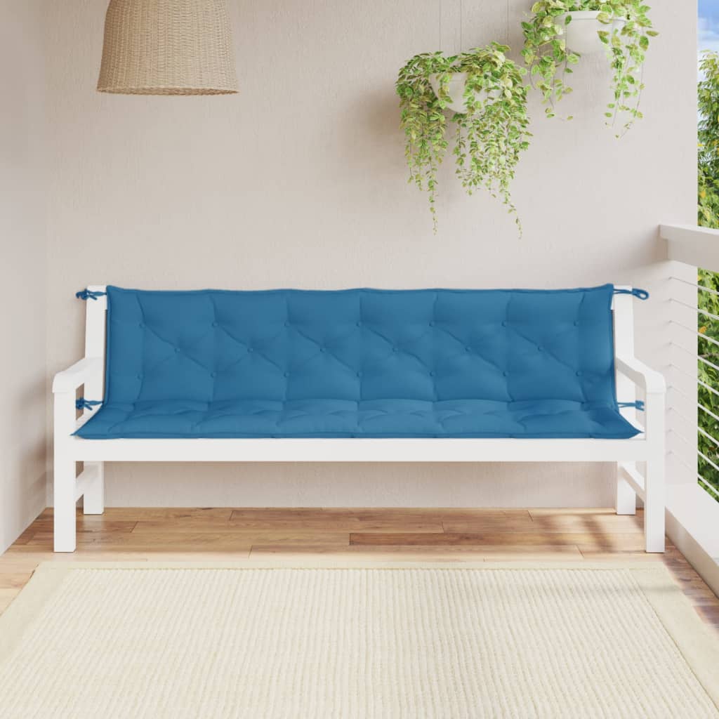 Vidaxx blazine za vrtne klopi 2 kosa 200x50x7 cm mešano modra tkanina