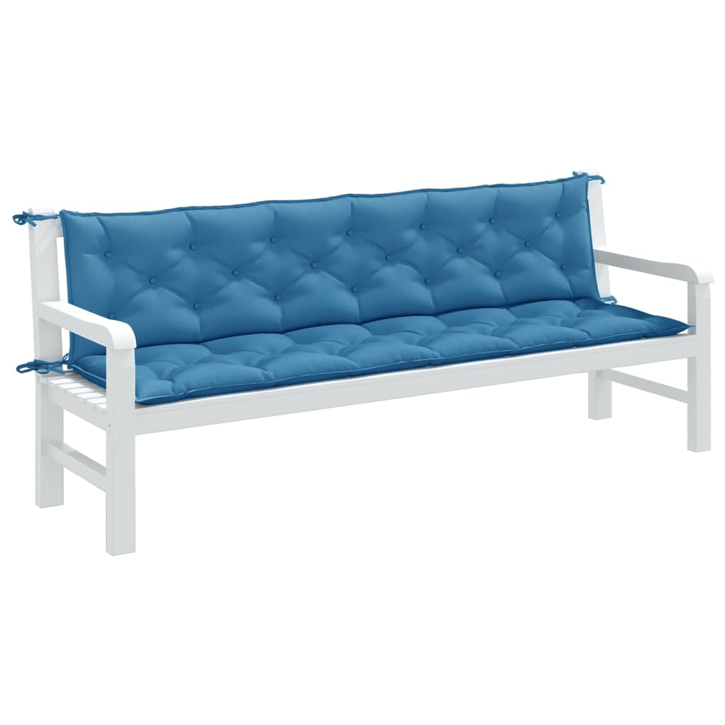 Vidaxx blazine za vrtne klopi 2 kosa 200x50x7 cm mešano modra tkanina