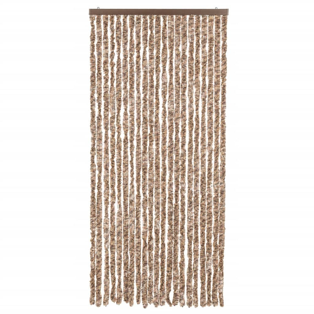 Vidaxl vliegengordijn 90x200 cm chenille beige en donkerbruin