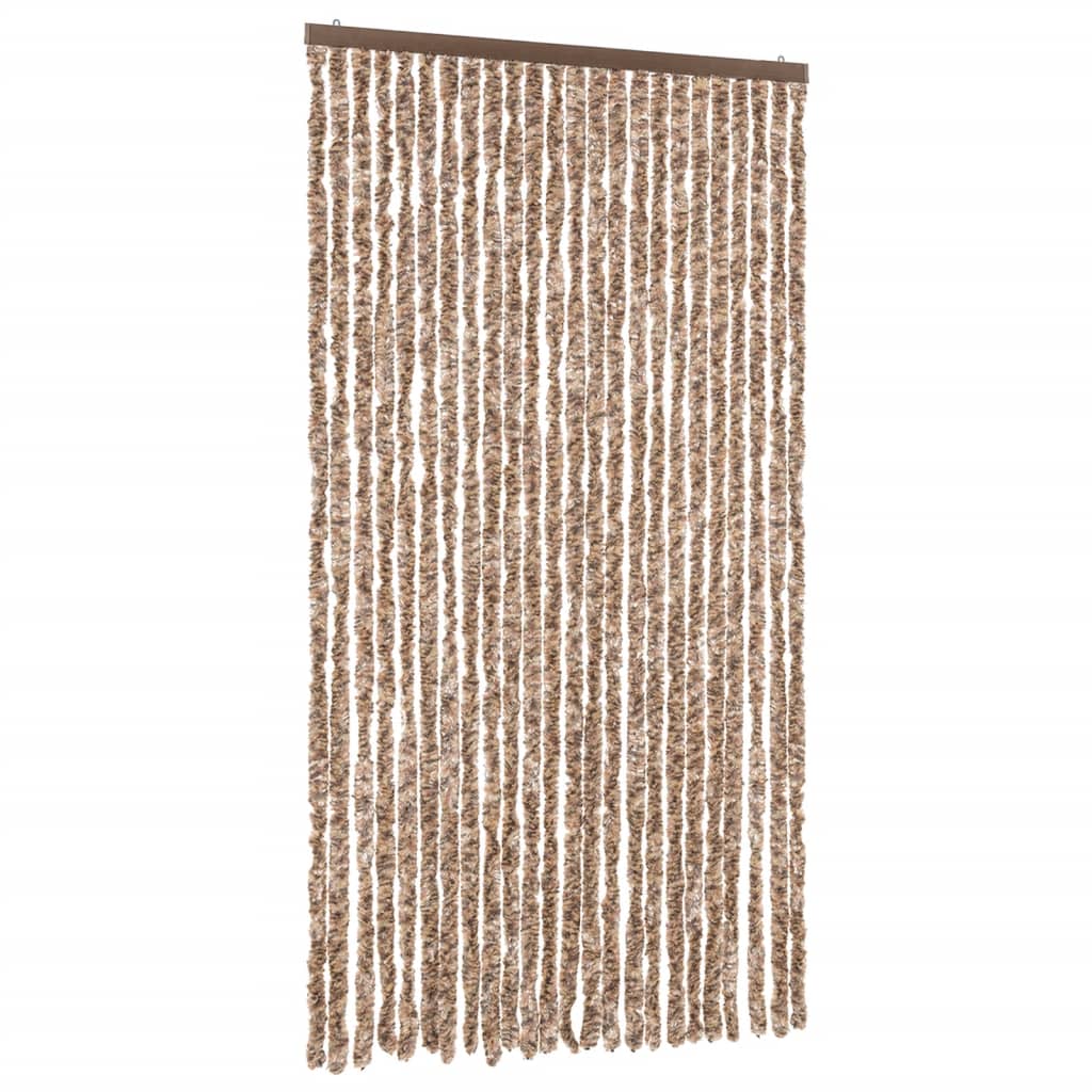 Vidaxx fly curtain 100x220 cm chenille beige and dark brown